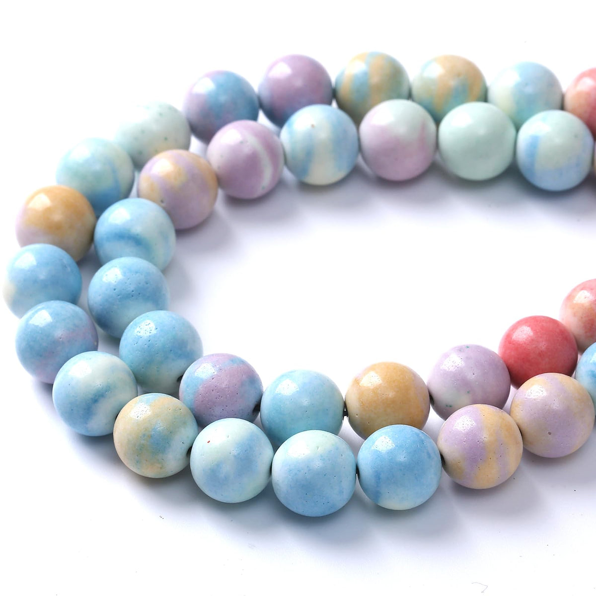 12mm 32pcs Natural Alxa Rainbow Stone Beads for Jewelry Making Energy Healing Power Stone Beads DIY Bracelet Necklace Accessories 15"