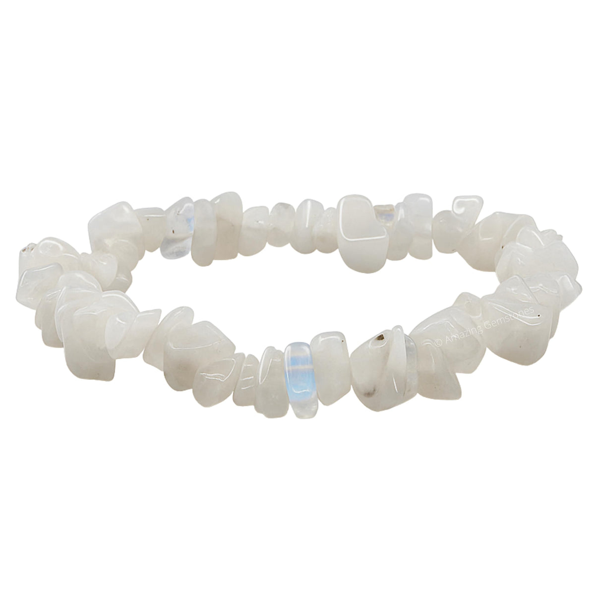 Amazing Gemstone Chips Bracelet (Rainbow Moonstone)