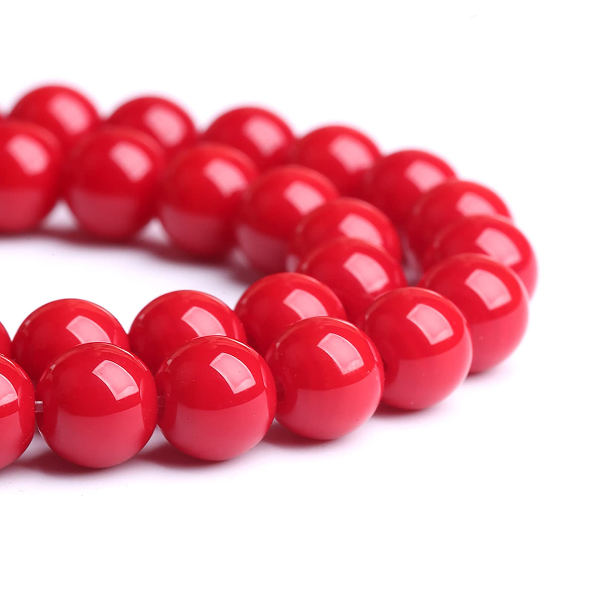 120PCS 6MM Red Glass Round Spacer Loose Beads for Jewelry Making DIY Bracelet Necklace