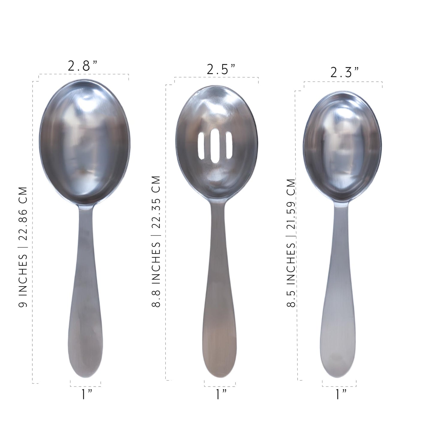 Darware Portion Control Serving Spoons Set (6pc) – Stainless Steel 1/4, 1/3, 1/2 Cup Sizes – Solid & Slotted Kitchen Utensils for Meal Prep, Cooking & Healthy Eating