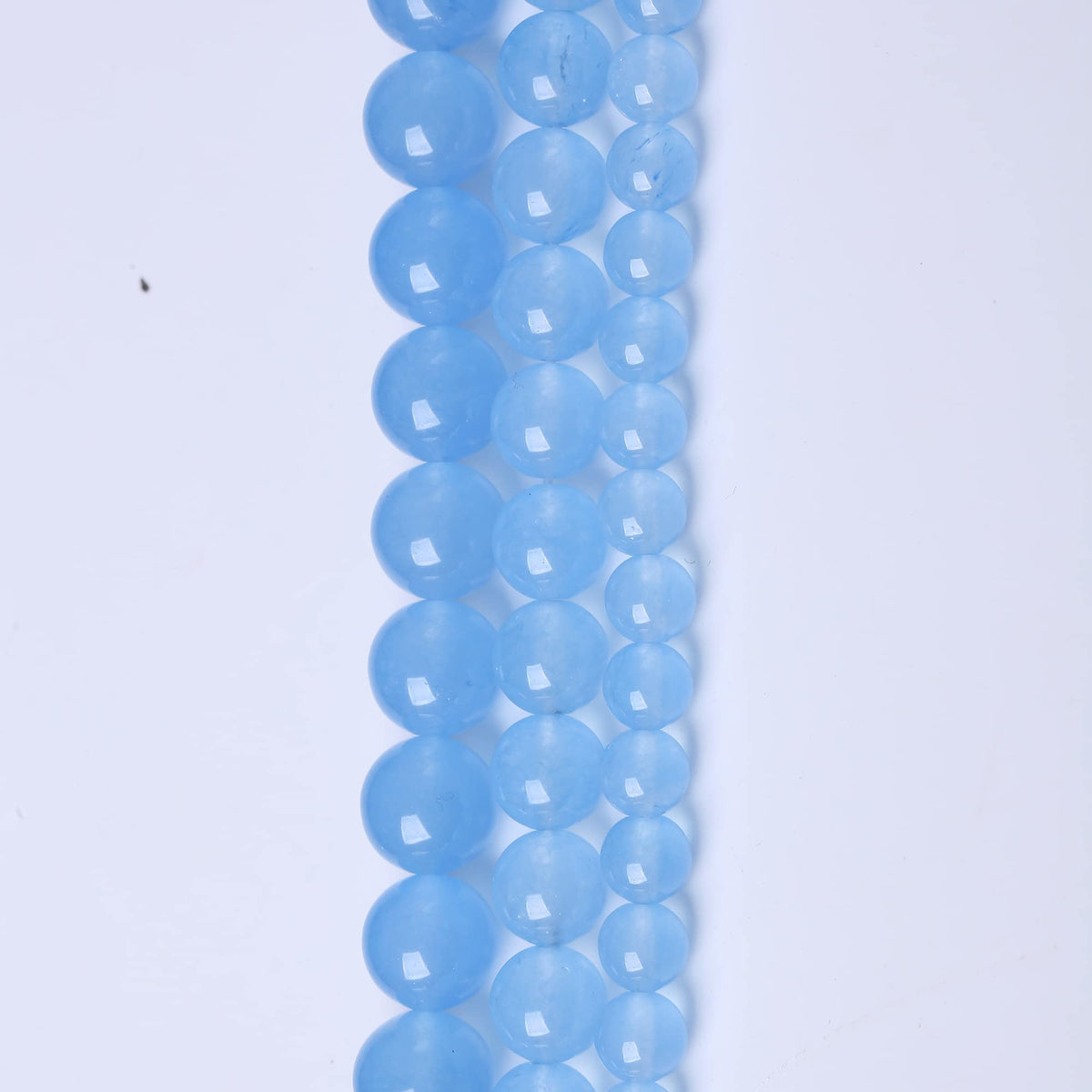 10MM Blue Chalcedony Round Loose Beads Natural Gem Beads Crystal Energy Stone Beads for Jewelry Making DIY Bracelet Necklace