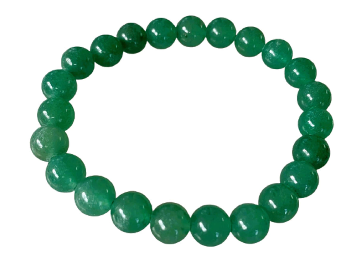 GAF TREASURES Green Aventurine Crystal Bead Bracelet 8mm, Genuine Green Aventurine Stretch Gemstone Bracelet, Healing Crystal Bracelet, Gift for Men & Women (1)