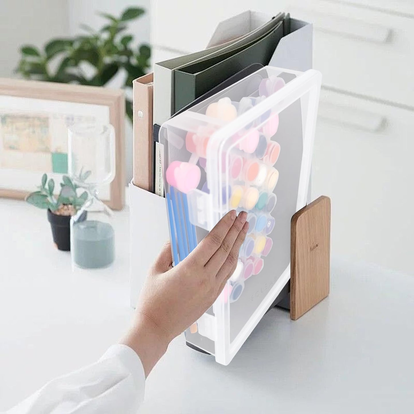 TANEMUDO 12 Pcs Plastic Storage Box with Lid Clear Multipurpose Craft Storage Case for Beads Ornaments Accessoriesr Plastic Containers Pencil Case(5'' x 3'' x 1.5'',7'' x 9'' x 2'')