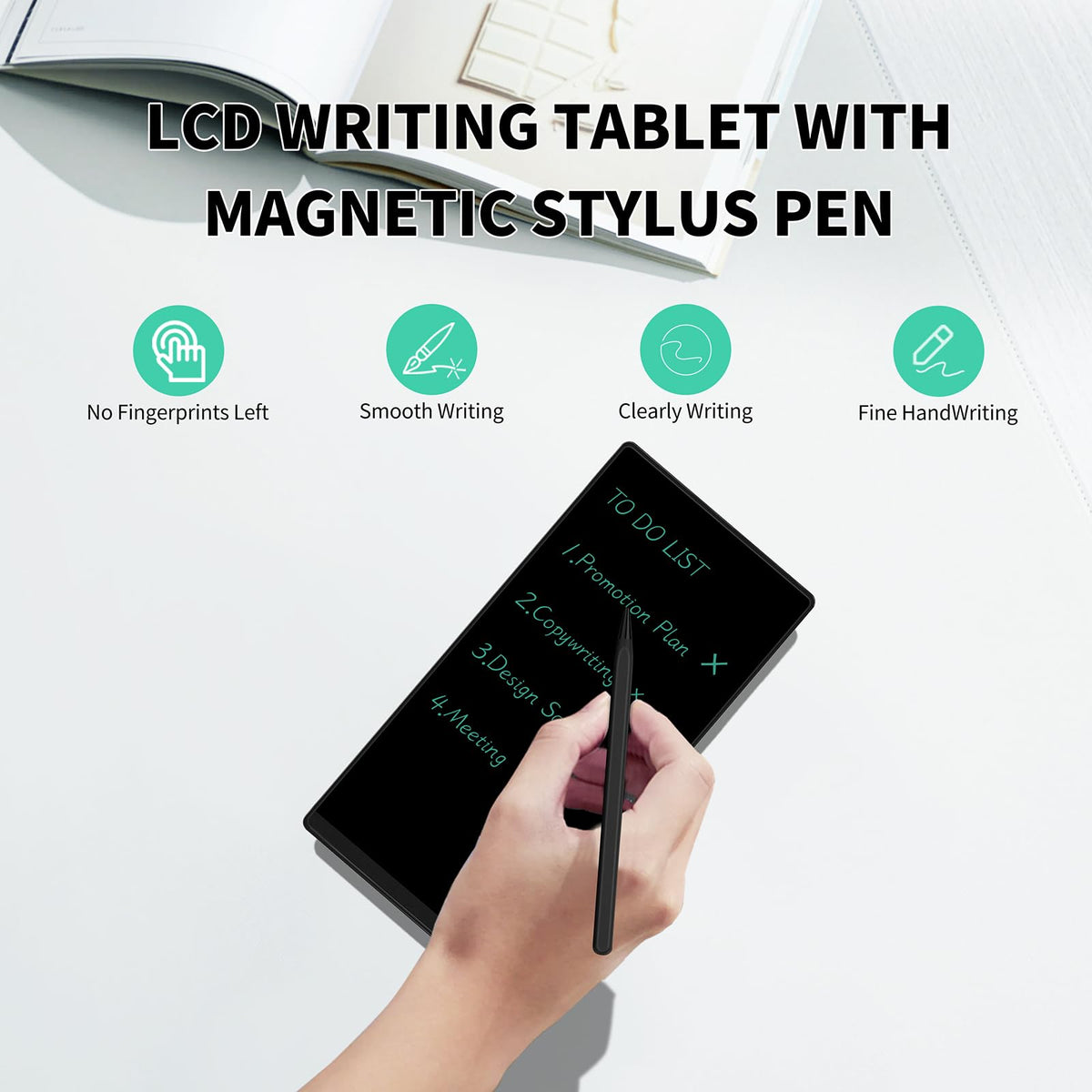 LCD Writing Tablet for Adult: 6.5 Inch Mini Full Screen Drawing Board Reusable Digital Notepad Portable Use for Office Study Teaching