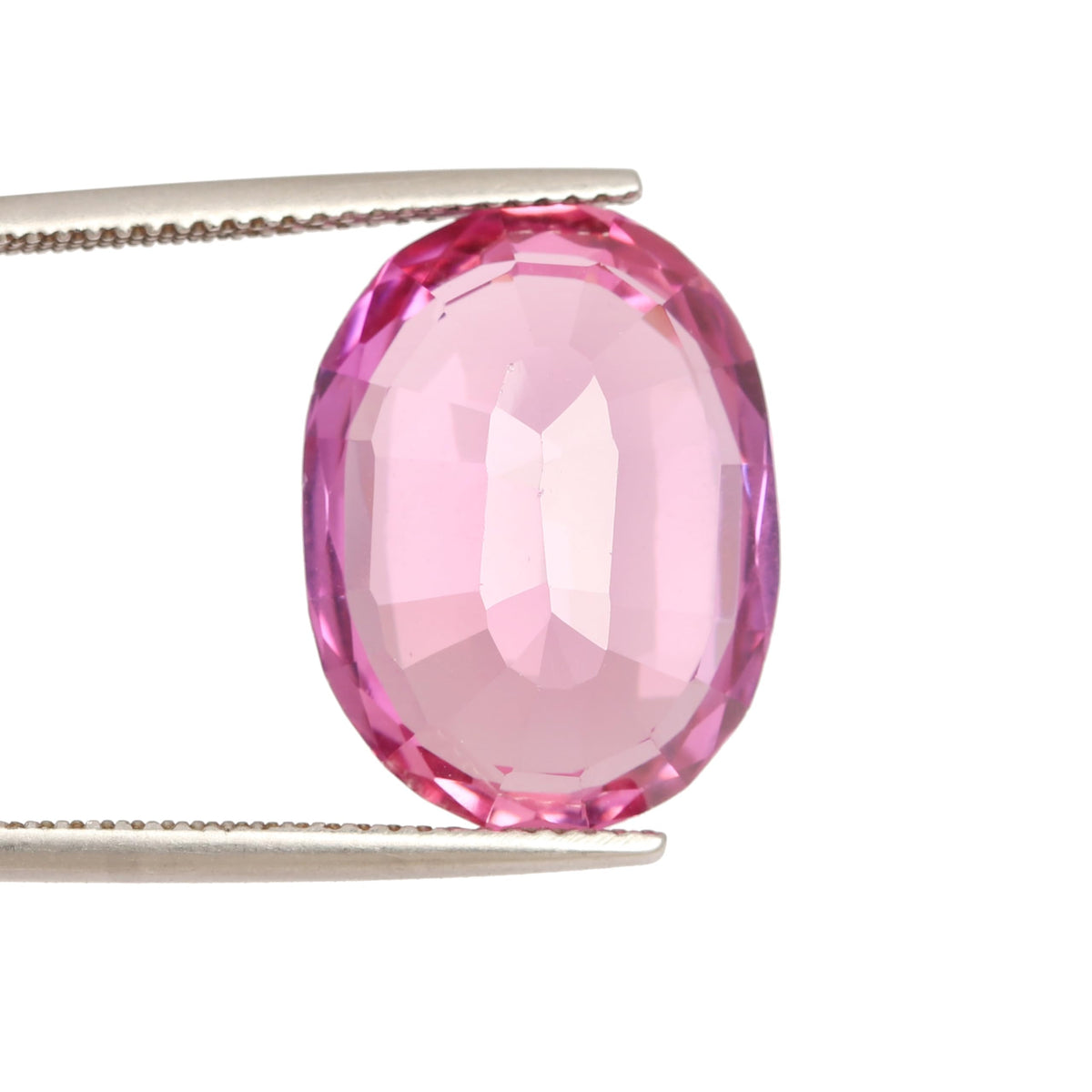 REAL-GEMS Natural 15.55 Carat Pink Kunzite Oval Cut Translucent Certified Loose Gemstone for Jewelry Making