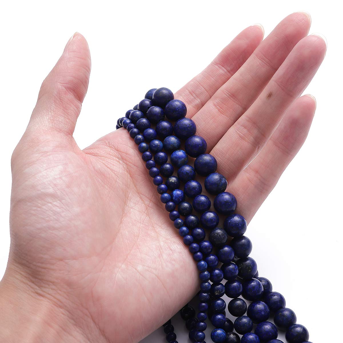 BEADIA Natural Lapis Lazuli Stone Round Loose Semi Gemstone Beads for Jewelry Making 4MM 89PCS