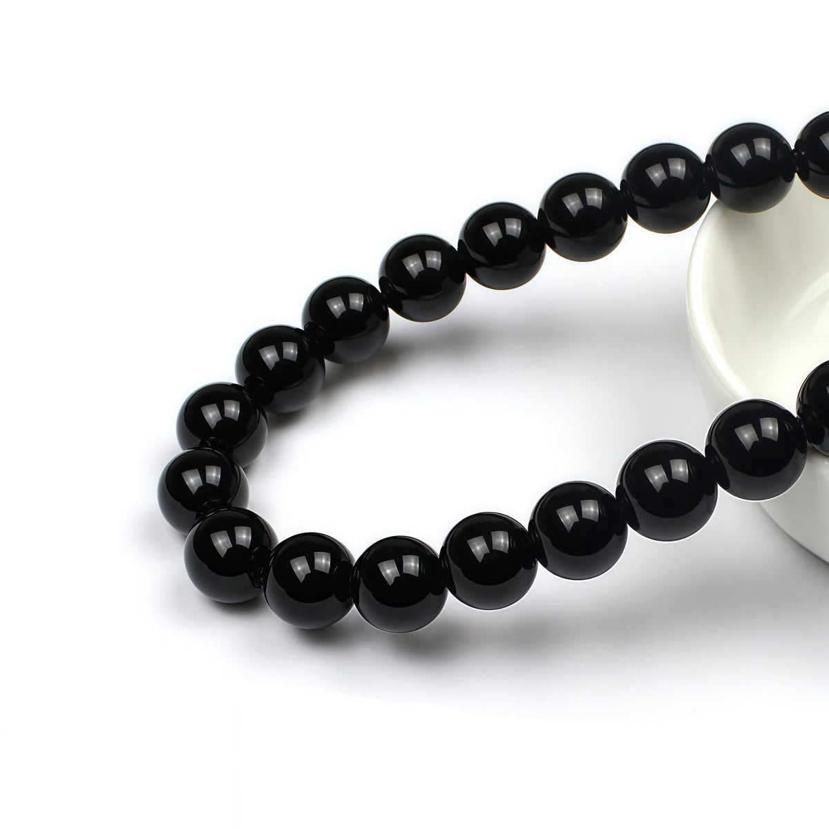 MJDCB Natural Stone Bead Black Onyx Gemstone Loose Beads for Jewelry Making Bracelet Necklace 10mm