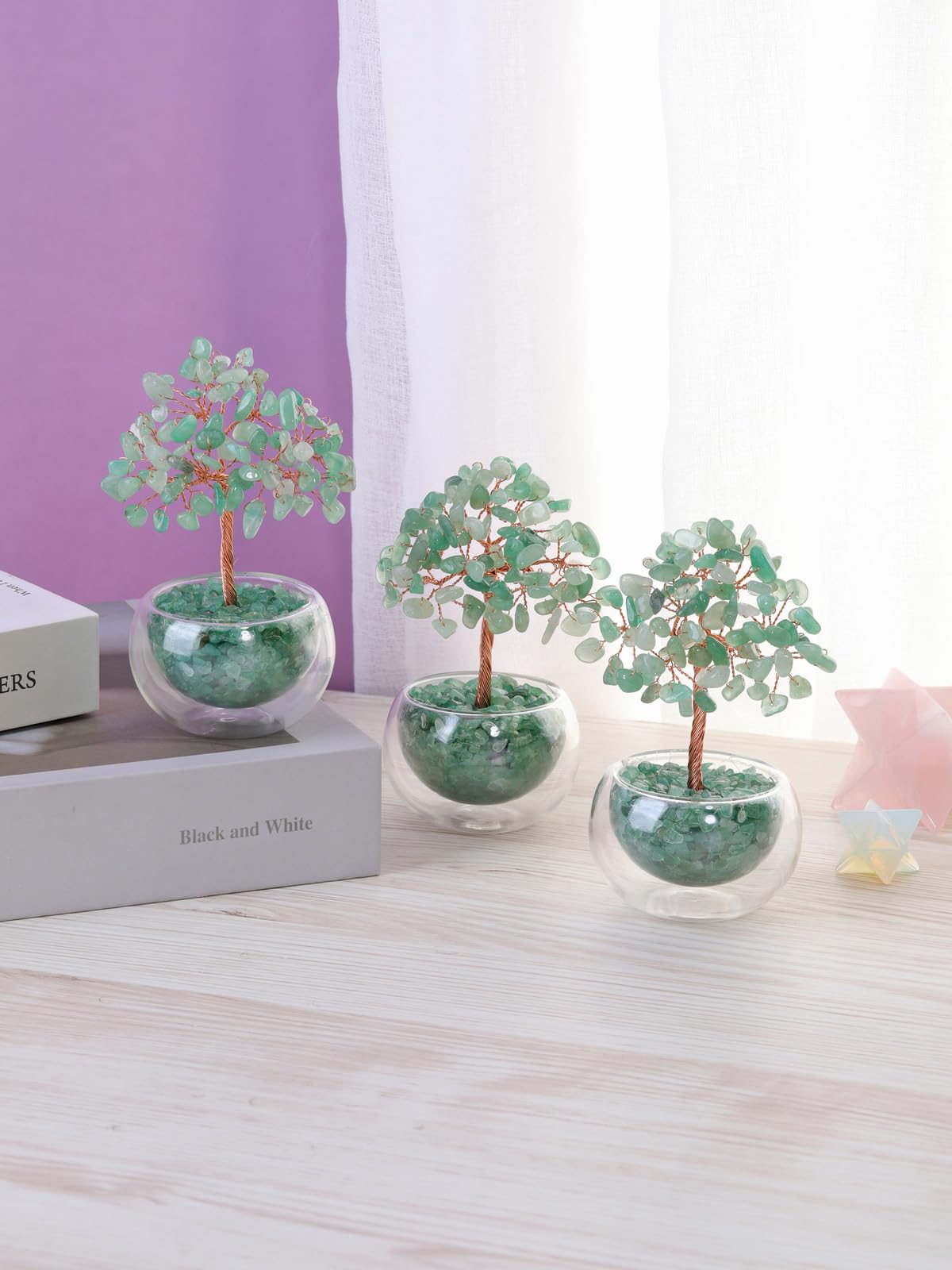 PESOENTH Green Aventurine Tree Crystal Tree of Life Gifts for Women Mom Birthday,Green Crystal Bonsai Tree Healing Stone Gem Trees Spiritual Home Room Decor Gifts for Women