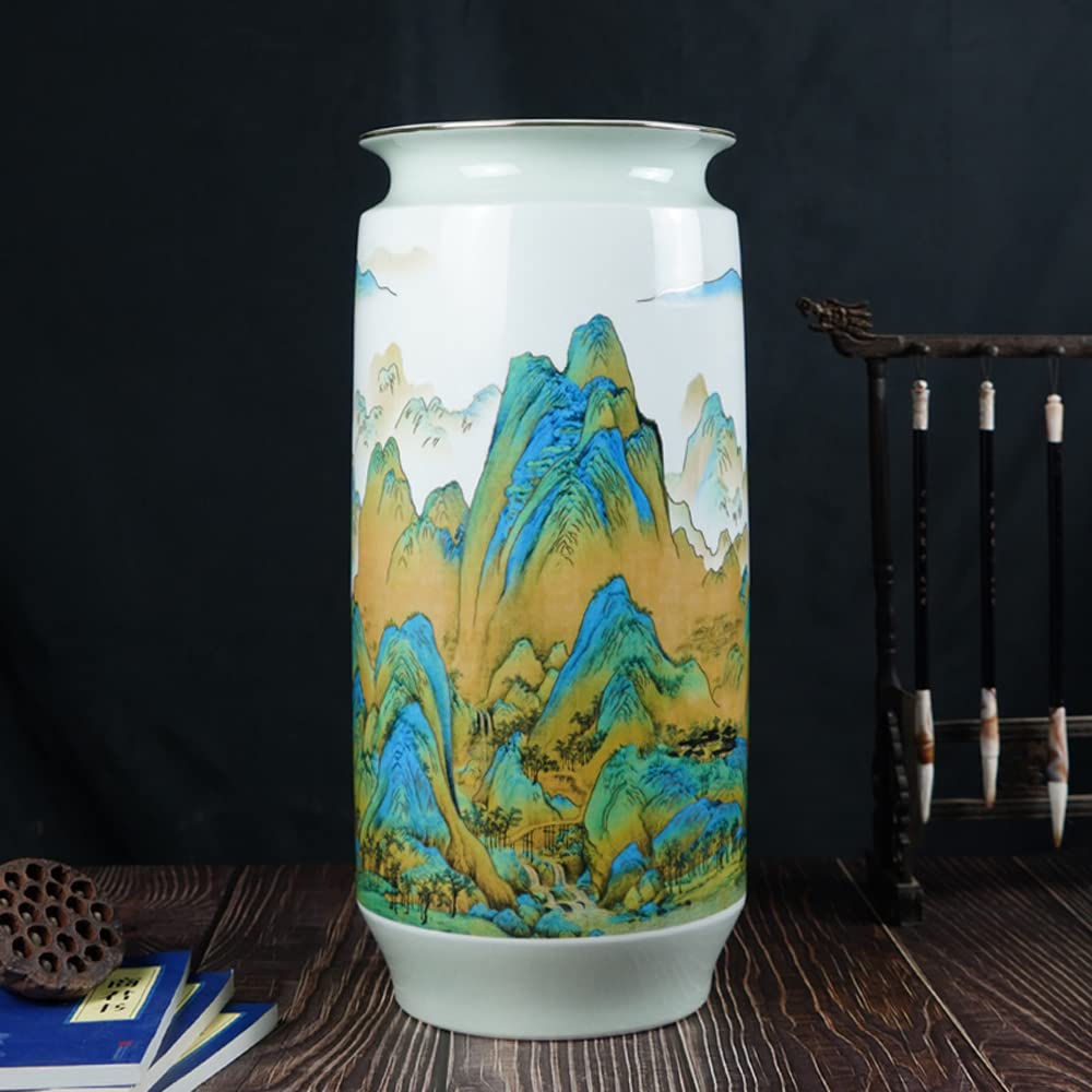 HXYONGN Chinese Ceramic Vase Large Chinese Vase Jingdezhen Oriental Handcrafted Porcelain Porcelain Flower Vase Chinese Antique Ceramic Vases Traditional Decorative Vase