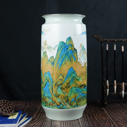 HXYONGN Chinese Ceramic Vase Large Chinese Vase Jingdezhen Oriental Handcrafted Porcelain Porcelain Flower Vase Chinese Antique Ceramic Vases Traditional Decorative Vase
