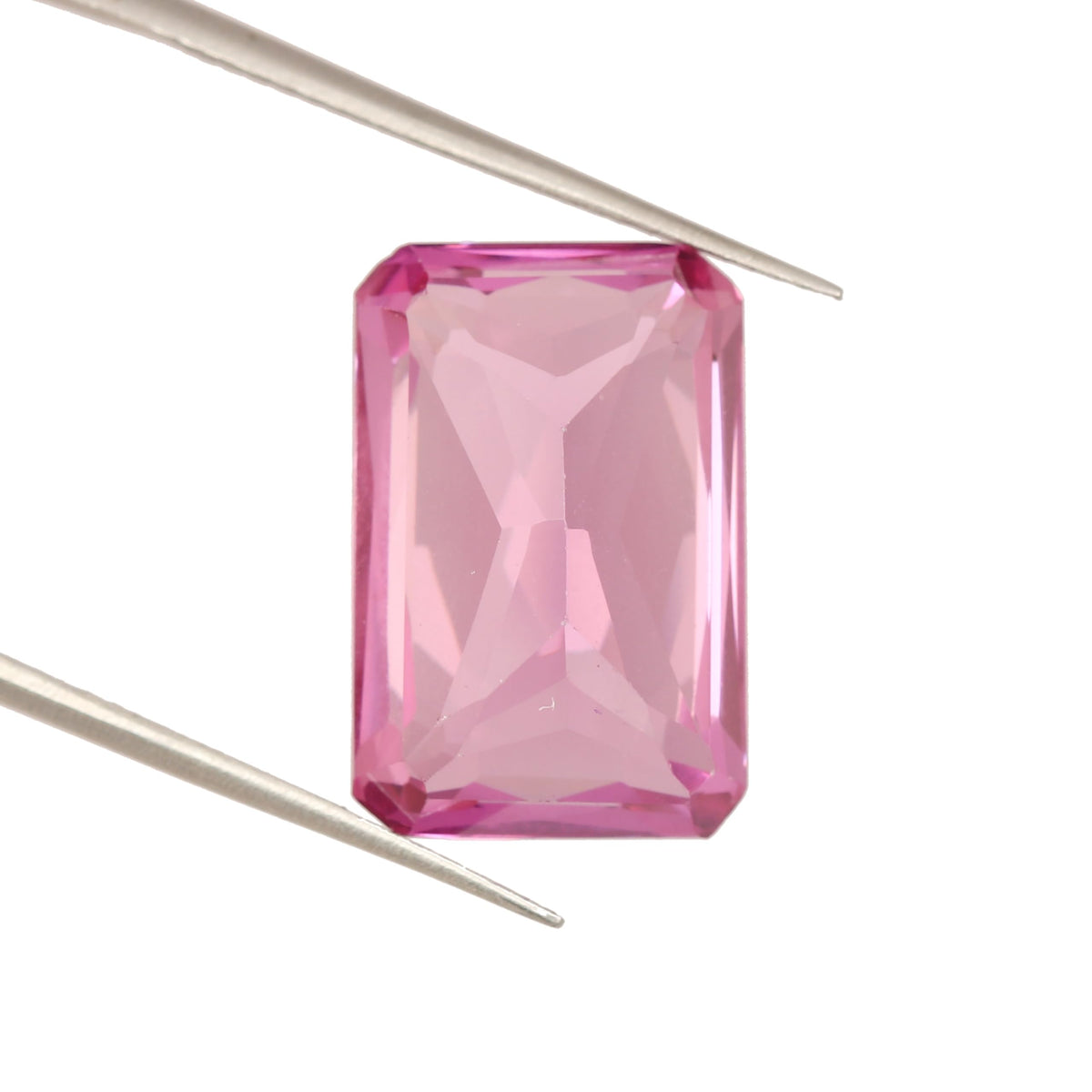 REAL-GEMS 15.3 Carat Natural Cut Kunzite Emerald Shape Loose Gemstone for Jewelry