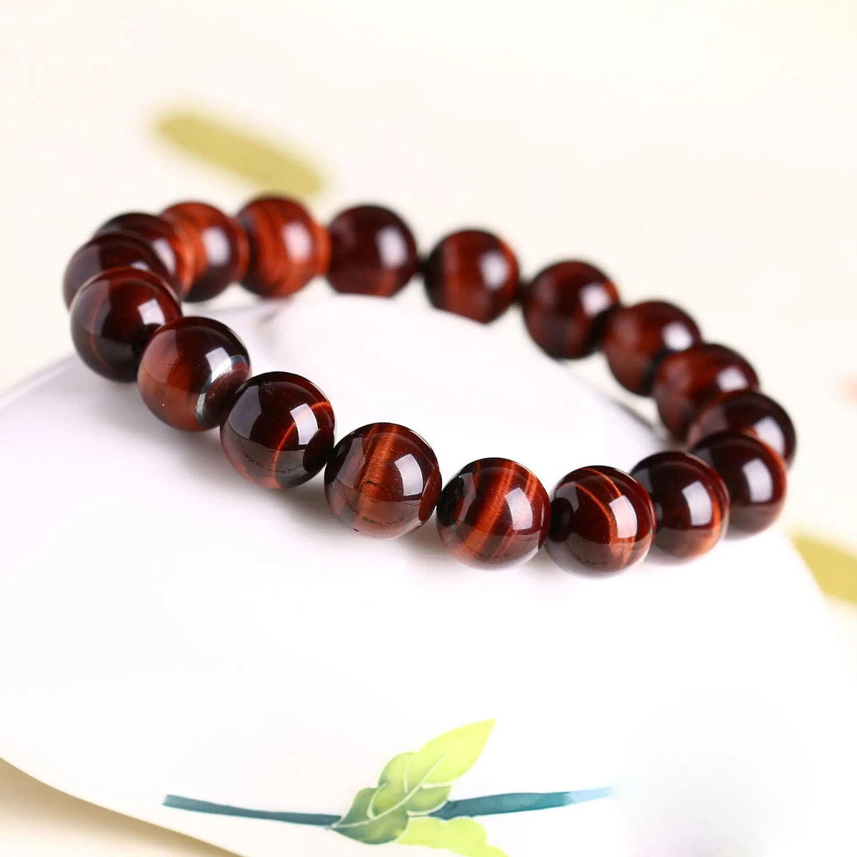 10MM Red Tigers Eye Bracelets for Women Men, Fits for 7.5" Wrist, Talisman of Good Luck & Wealth | Root Chakra Crystal | Gemstones of Passion Courage | Handmade Stretch Jewelry choice