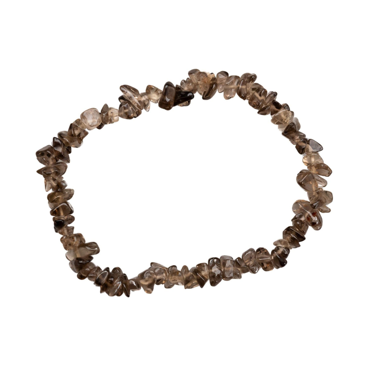 Smoky Quartz Natural Gemstone Bracelets, Chakra Crystal Healing Chip Stretch Bracelets, Gemstone Polished Irregular Crystals, Crystal Irregular Chips Beads Stretch Bracelets (Smoky Quartz)