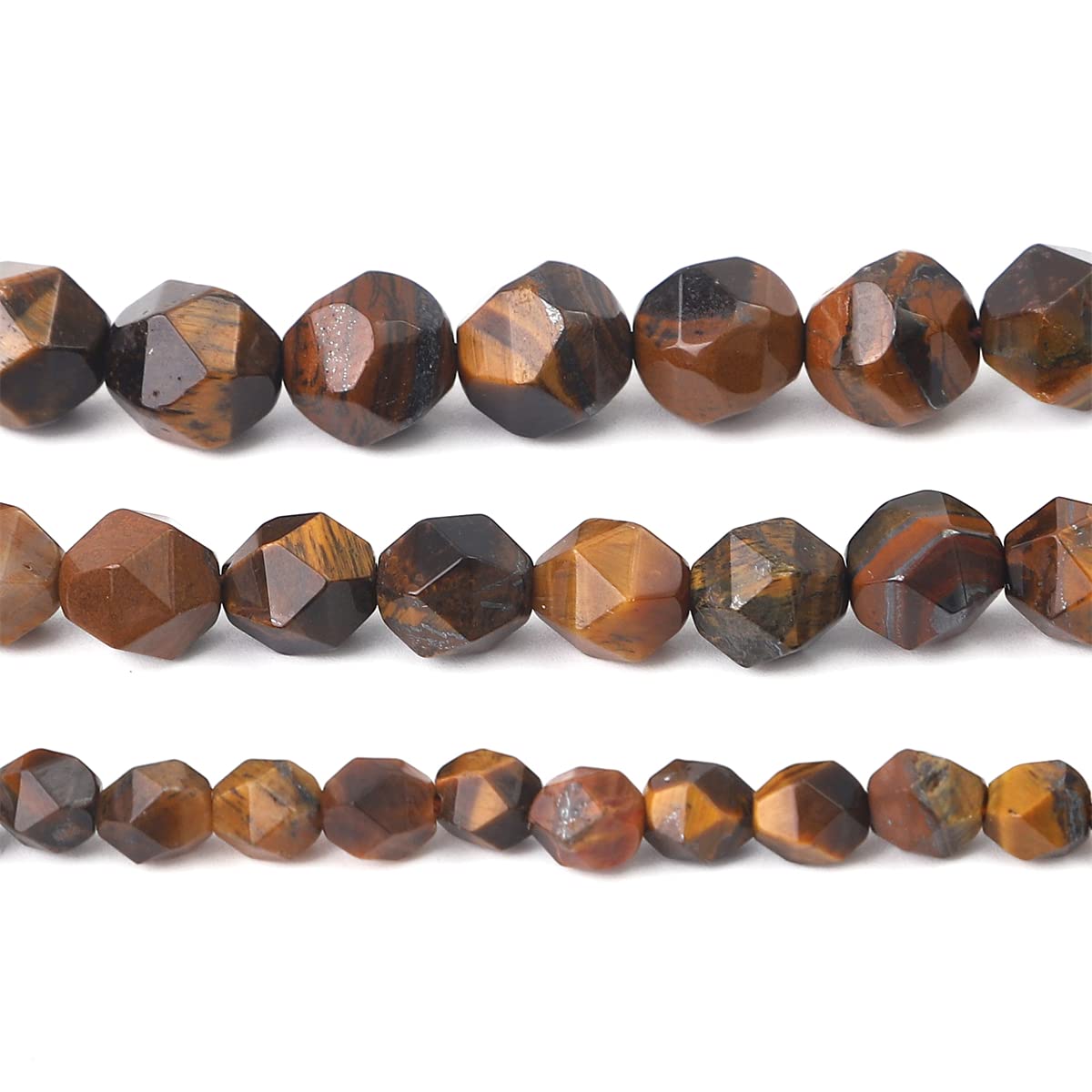 BEADIA Faceted Natural Yellow Tiger Eye Stone Round Beads 6mm 36cm/Strand for Jewelry Making