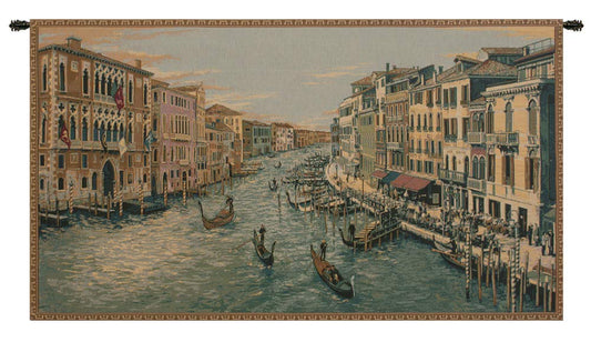 Charlotte Home Furnishings Italian Tapestry Wall Hanging 36 x 54 in Grand Canal Wall Art Woven Boho Tapestry for Bedroom Aesthetic Living Room and Home Decor European Soft Cotton Jacquard Woven