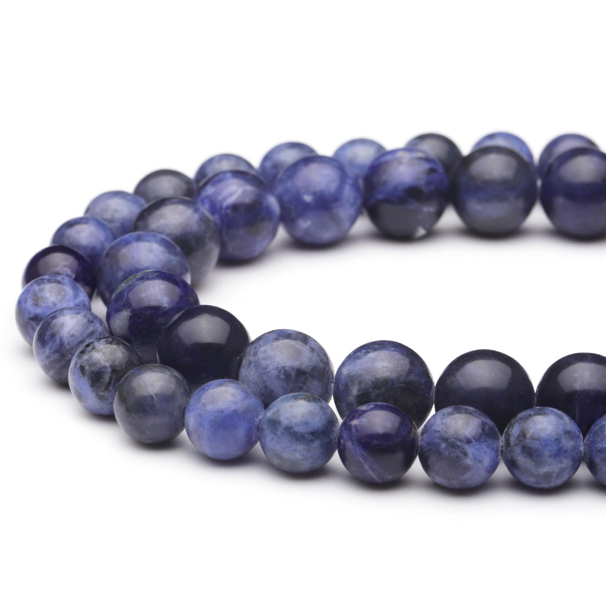 Youngbling Natural Gemstone Beads for Jewelry Making,8mm AAA Blue Sodalite Polished Round Smooth Stone,Genuine Real Stone Beads for Bracelet Necklace 15 Inch
