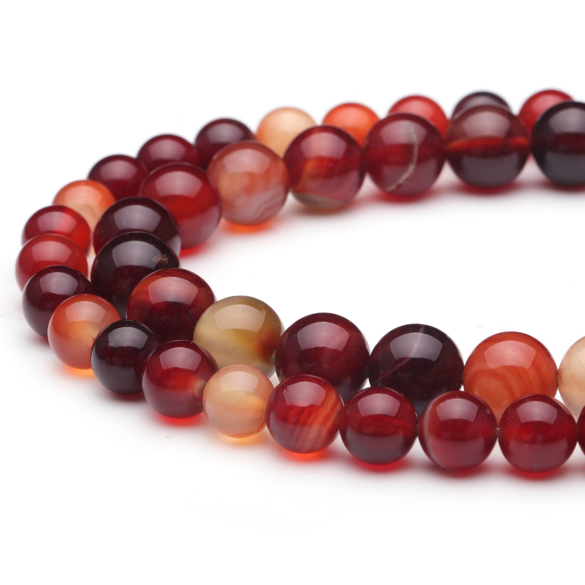Youngbling Natural Gemstone Beads for Jewelry Making,6mm Wine Red Agate Polished Round Smooth Stone Beads Beads for Bracelet Necklace 15 Inch