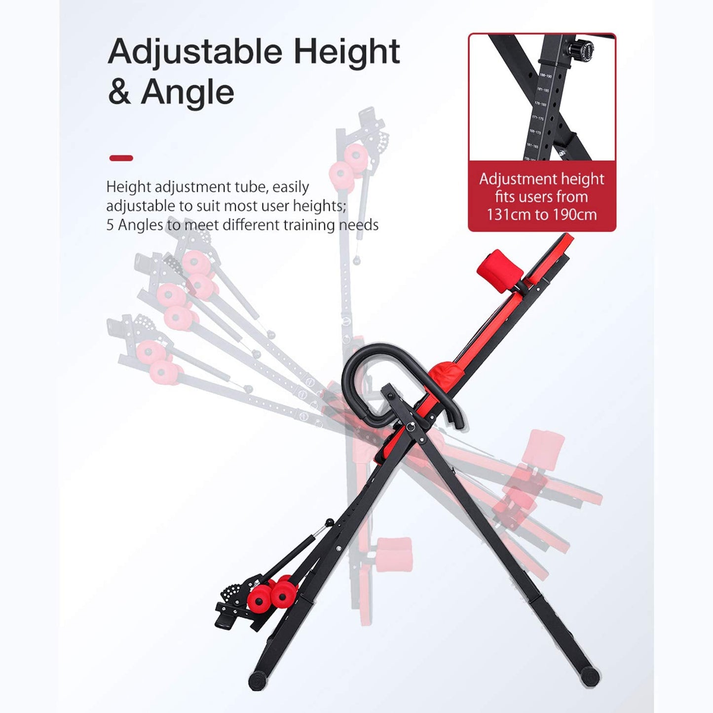 Strength Training Inversion Equipment, Heavy Duty Gravity Inversion Table with Headrest and Adjustable Protective Strap - 300lbs Capacity