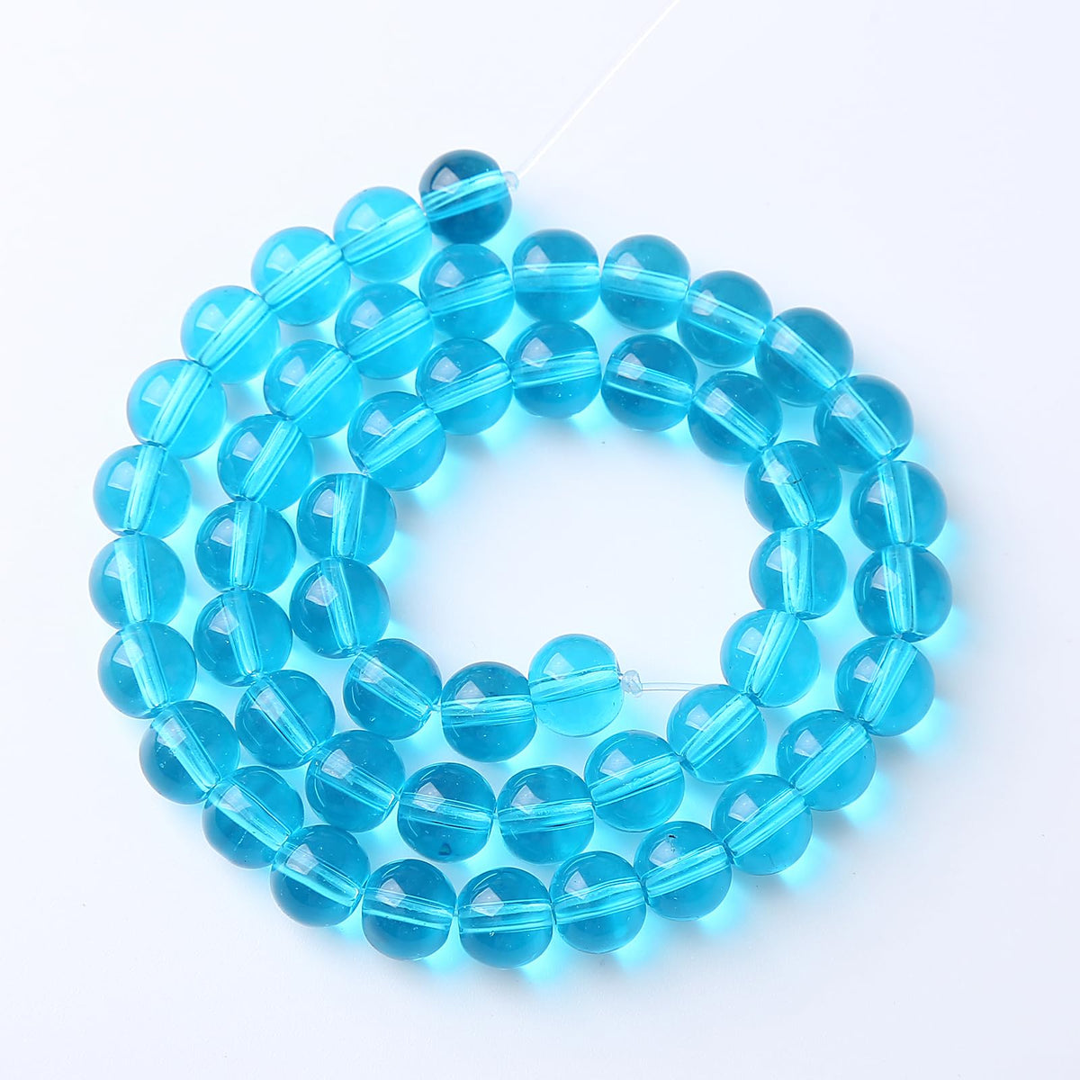 36pcs 10mm Topaz Blue Crystal Glass Beads Round Loose Spacer Beads for Jewelry Making DIY Bracelet Necklace(Blue Crystal Glass, 10mm)