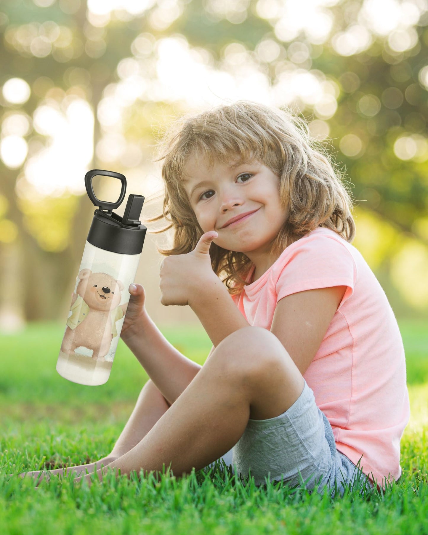 OFFNOVA 16oz Kid Sublimation Water Bottle Blanks with Straw, 6 Pack Sublimation Tumblers Bulk Stainless Steel Sports Bottles for Tumbler Heat Press Sublimation Printing