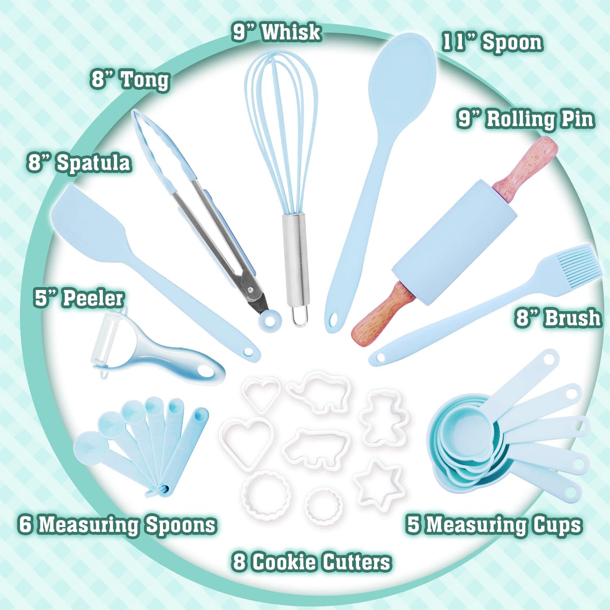 JoyTown Kids Cooking and Baking Set with Storage Case – Real Cooking Supplies with Cookbook, Knives, Timer, Kids Baking Kit for Girls & Boys – Complete Utensils Accessories with Chef Apron & Hat