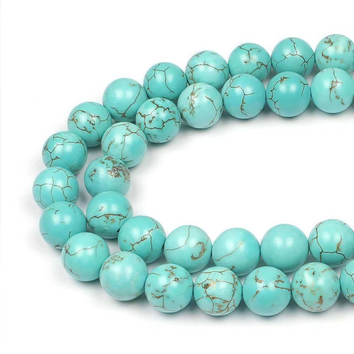 MJDCB Best Sellers Stone Beads Turquoise Round Loose Beads for Jewelry Making DIY Bracelet Necklace (12mm)