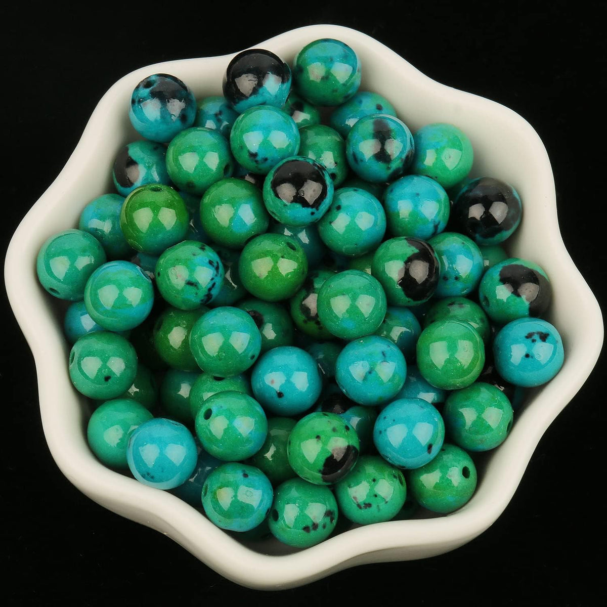 About 45pcs 8mm Natural Stone Beads Phoenix Stone Beads Energy Crystal Healing Power Gemstone for Jewelry Making, DIY Bracelet Necklace