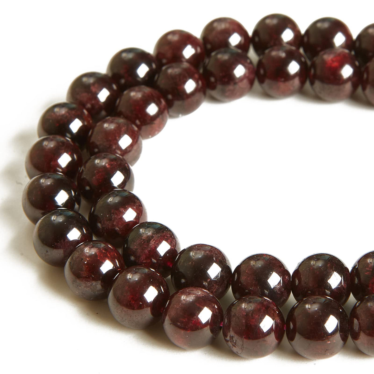 60pcs 6mm Garnet Beads Natural Gemstone Beads Round Loose Beads for Jewelry Making