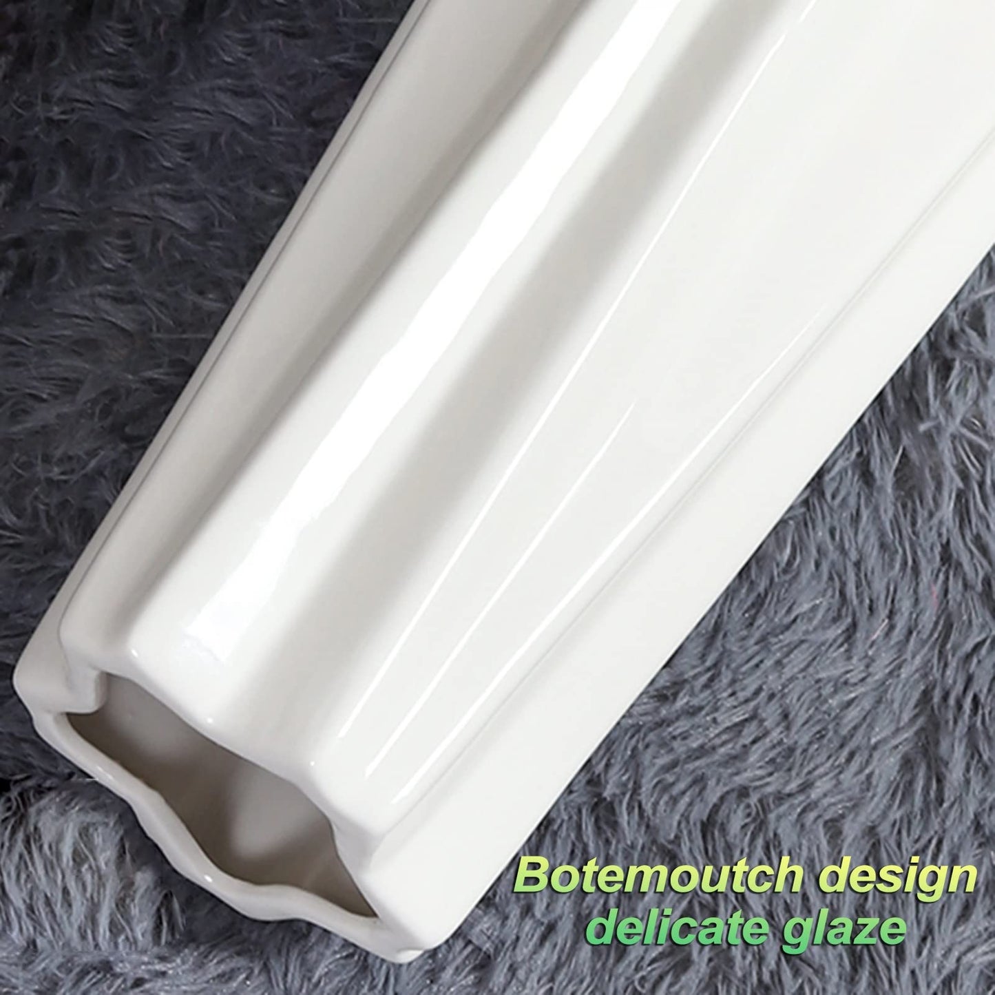 sdneNest Floor Vase Ceramic Vase,Decorative Large,Floor, Large Floor Vase,White Ceramic Vase,Handcrafted,Sophisticated Vessel for Decorative Branches and Dried Flower,White-61cm
