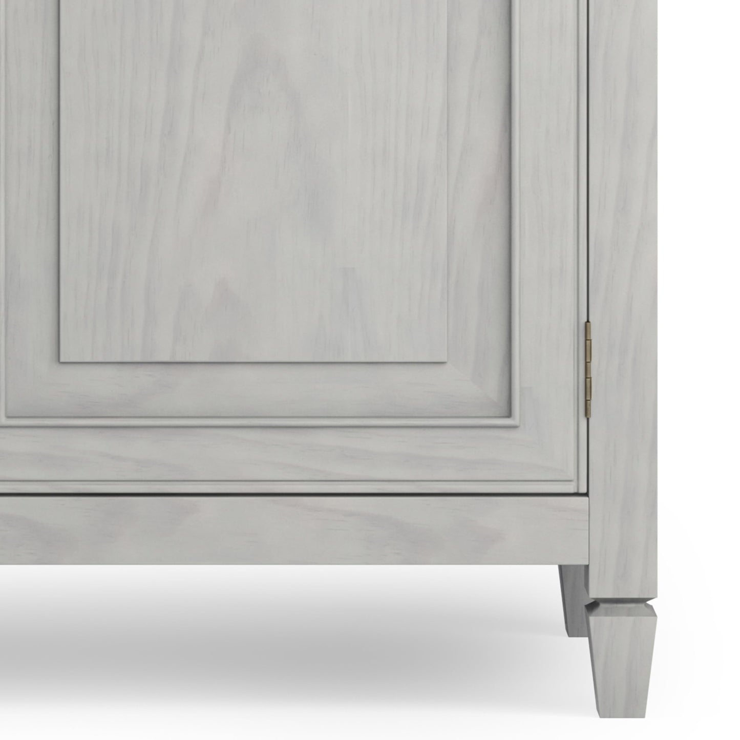 SIMPLIHOME Connaught 40-inch Wide Solid Wood Storage Cabinet in Fog Grey for Entryway, Living Room, Organizer for Hats, Gloves, Shoes, Keys, Slim Design, Traditional Style