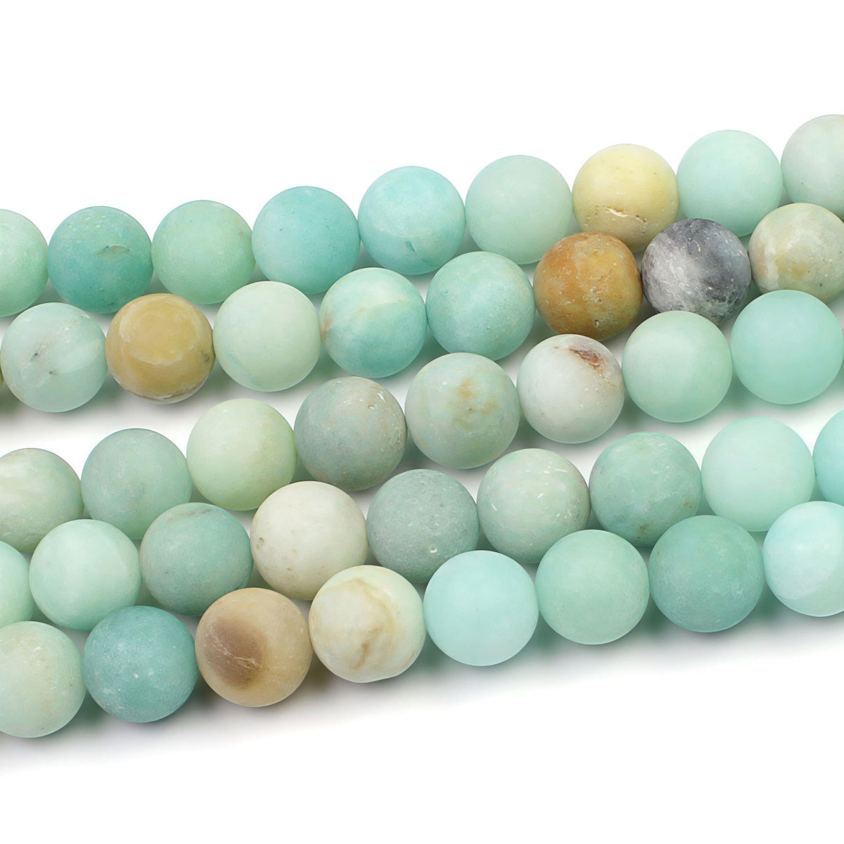 MJDCB Natural Matte Amazonite Round Loose Beads for Jewelry Making DIY Bracelet Necklace (10mm)