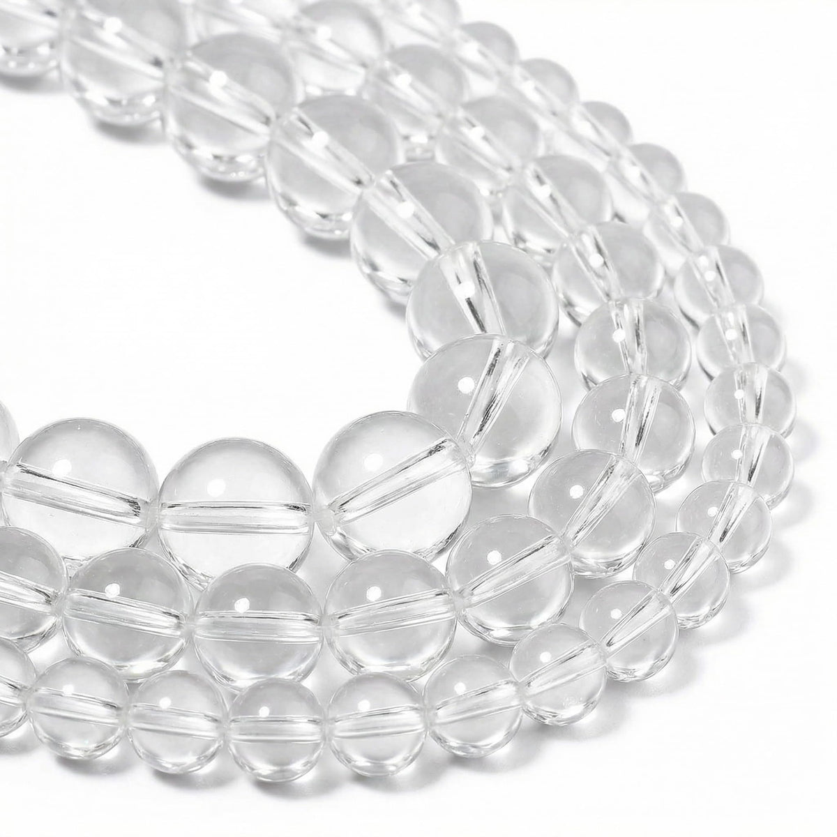 Yochus 60pcs Clear Quartz Stone Beads，6mm Healing Power Natural Stone Round Loose Beads for Jewelry Making Earring Necklace DIY Crafts