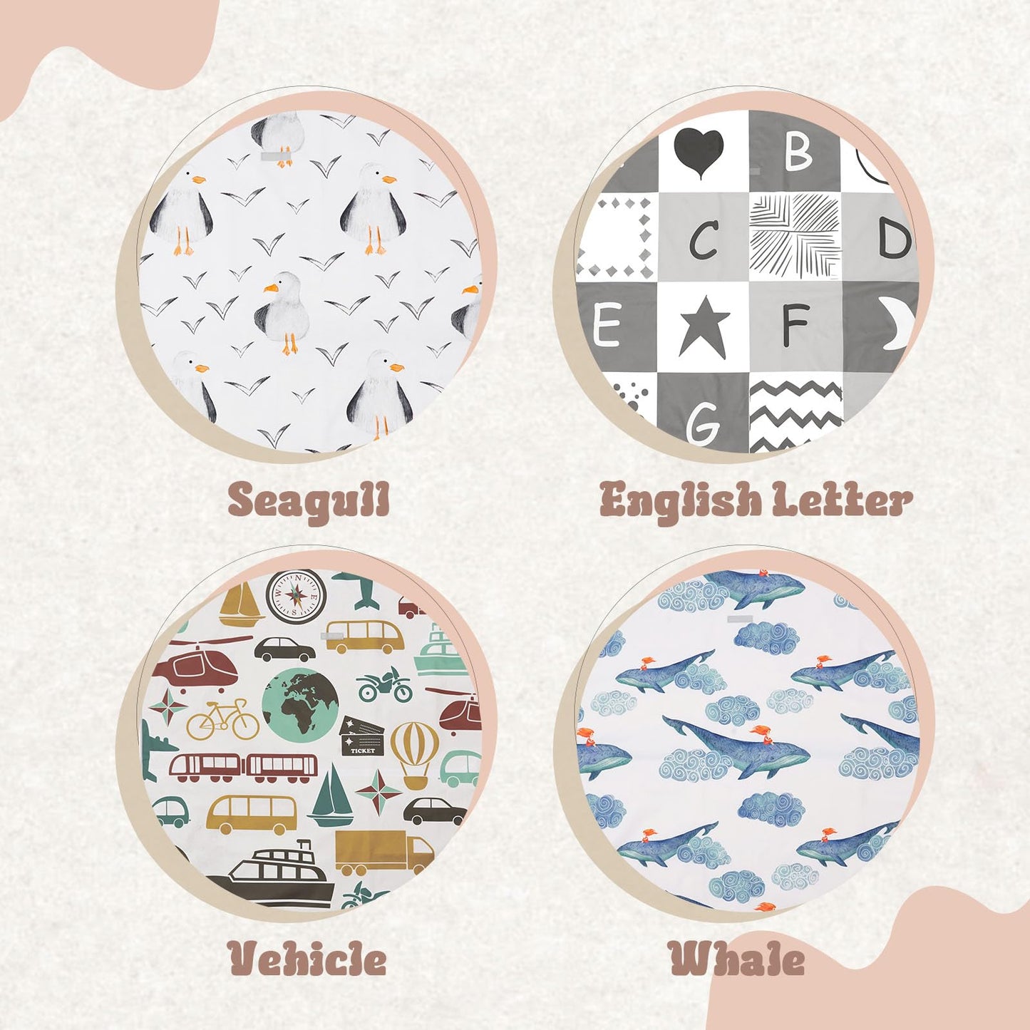 Insular Baby Splat Mat for Under High Chair/Arts/Crafts, Anti Slip and Waterproof Splash Mat for Floor, Portable Picnic Mat, 51x51 Inch, Vehicle