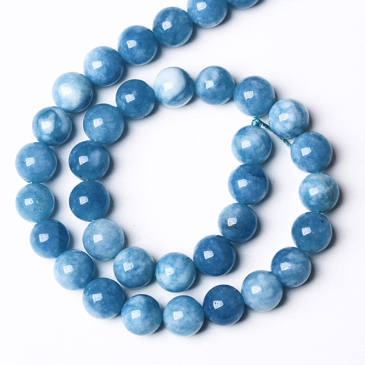 4MM 86PCS Blue Aquamarine Jade Loose Beads for Jewelry Making DIY Bracelet