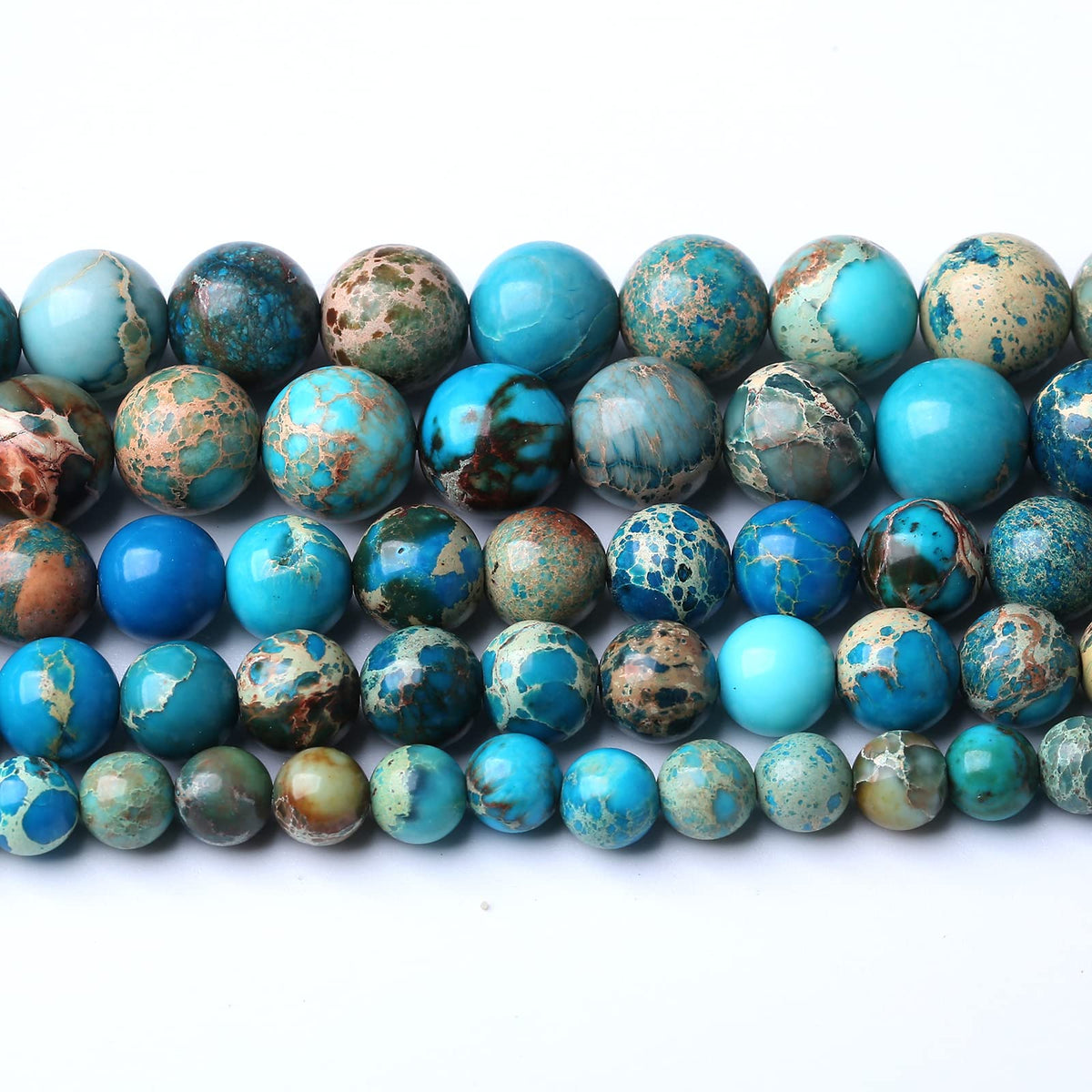 60PCS 6mm Natural Blue Imperial Jasper Beads Round Loose Stone Beads for Jewelry Making for Jewelry Making DIY Bracelet Necklace 15 Inch,Energy Stone Healing Power (6mm, Blue Imperial Jasper Beads)