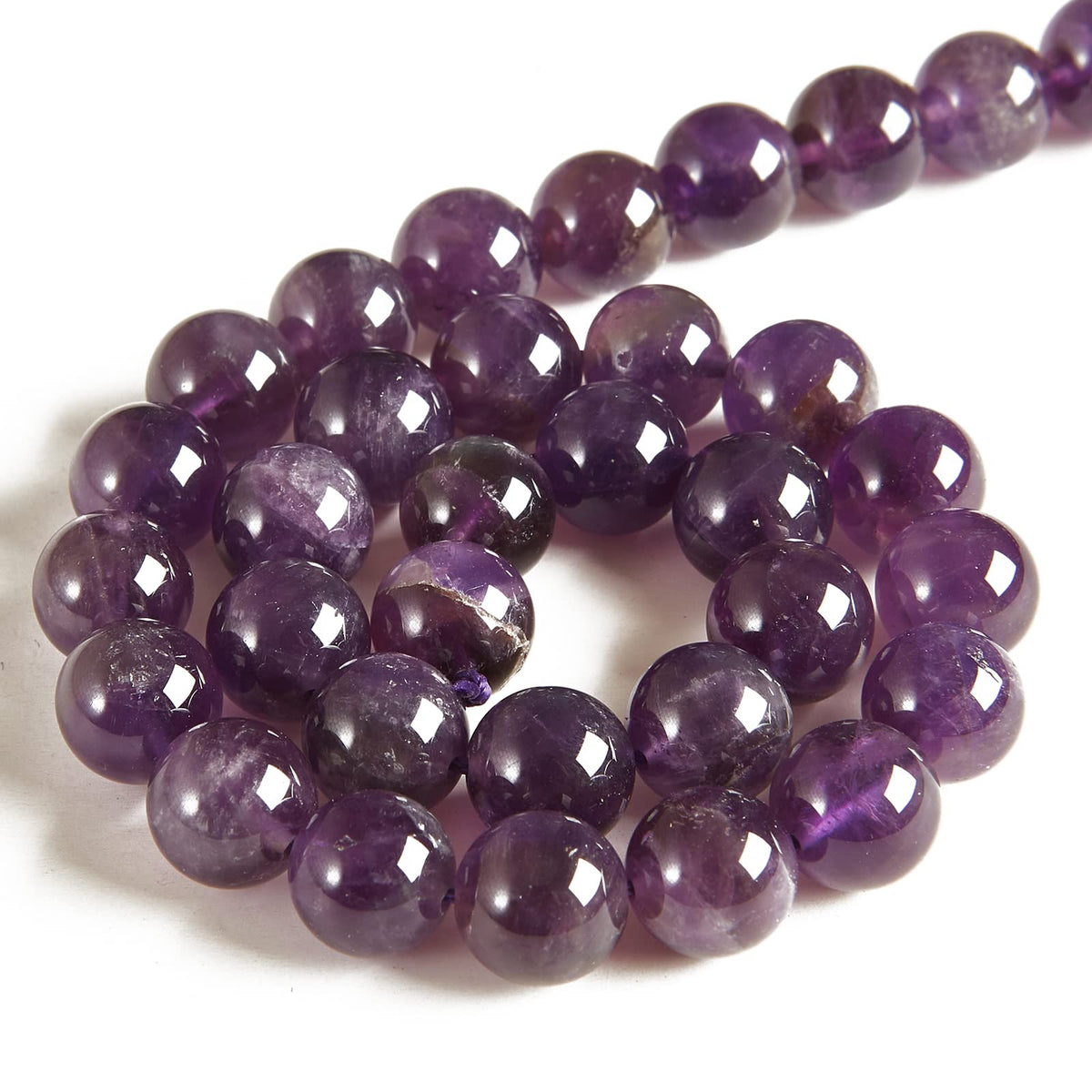 60pcs 6mm Amethyst Beads Natural Gemstone Beads Round Loose Beads for Jewelry Making