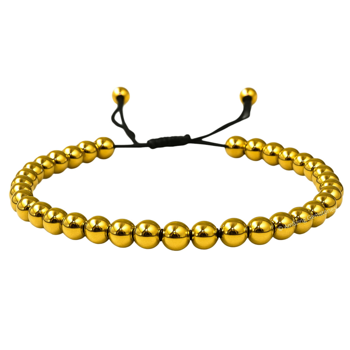 Amazing Gemstone Golden Hematite Anklet Ankle Bracelets for Women - Waterproof Beaded Healing Crystal Anklets, Plus Size Chakra Gemstone Bead Anklet (Stretchy Adjustable - Plain)