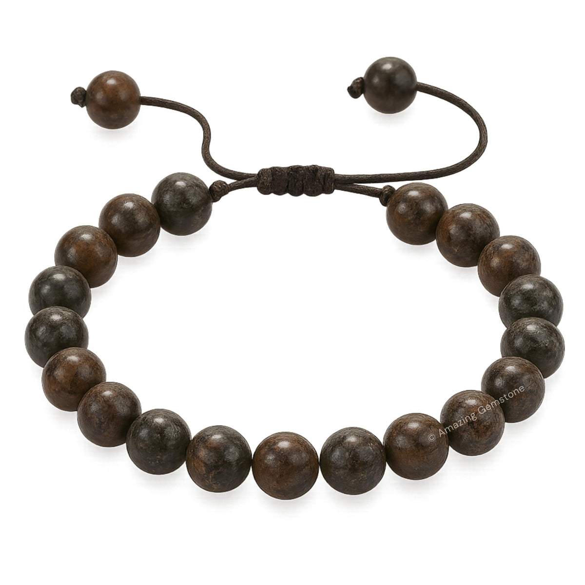 Amazing Gemstone Brown Snowflake Obsidian Bracelet for Women Men's Gifts - Protection Healing Crystal Bracelet - 8mm Gemstone Beaded Adjustable Bracelet Pulseras Para Hombres Mujer Stocking Stuffers