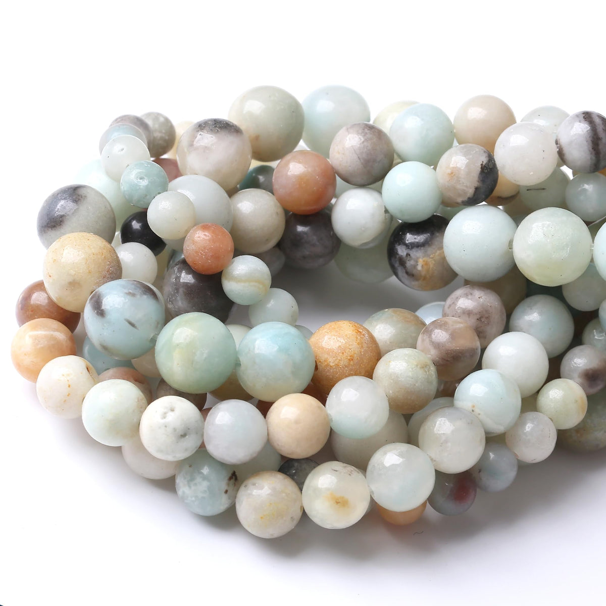 8MM Amazonite Beads Round Loose Beads Natural Gem Beads Crystal Energy Stone Beads for Jewelry Making DIY Bracelet Necklace