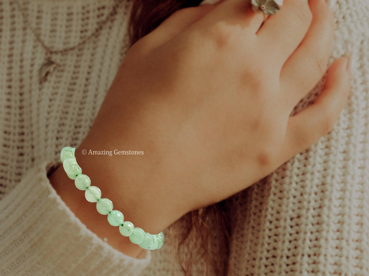Amazing Gemstone Green Aventurine Bracelet for Women - Chakra Mens Bracelet Protection Crystals and Healing Stones - Blessing Bracelet Spiritual Meditation Gift Christmas Stocking Stuffers