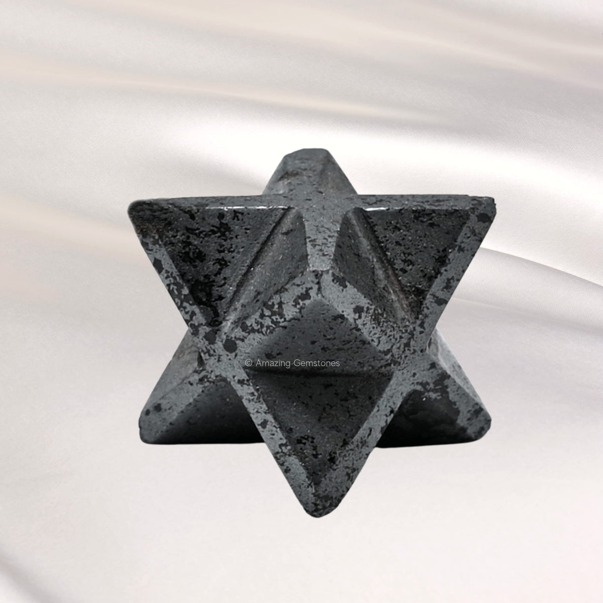 Amazing Gemstone Hematite Merkaba Crystal - 0.75 Inches Metaphysical Merkaba Star for Meditation - Energetic Tetrahedron Crystal and Healing Stones for Spiritual Growth and Healing (15-20mm)