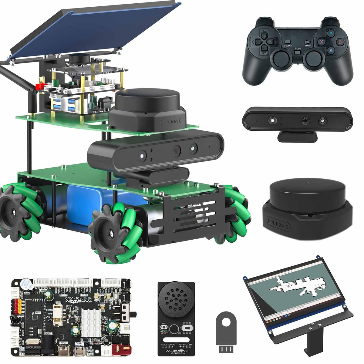 Yahboom ROS2 Python Programming Robot Kit Jetson Powered Educational Robot AI Voice Module, Ubuntu AI Vision Mapping Navigation 360°Movement for Mechanical Engineers