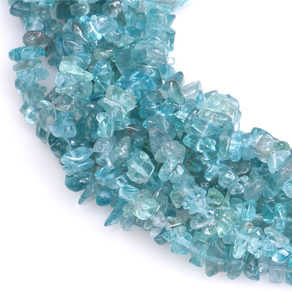 HAAMIIQII 4-6mm Natural Apatite Chip Beads Irregular Chip Stones Loose Gemstone Beads for Jewelry Making Strand 30 Inch