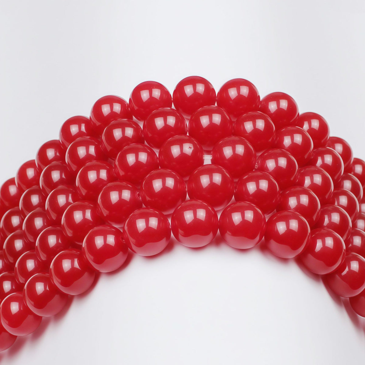 MJDCB Natural Red Jade Round Loose Beads for Jewelry Making DIY Bracelet Necklace (4mm)