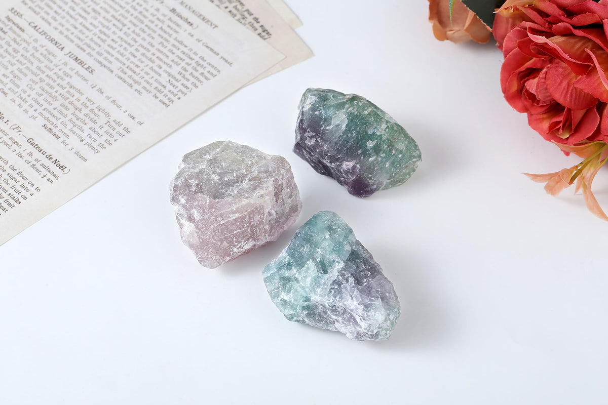 XIANNVXI Fluorite 1.8-2.2" Large Raw Crystals and Healing Stones Natural Rough Crystal Rocks for Decor Gifts Tumbling Cabbing Polishing Fountain Rocks 1PCS