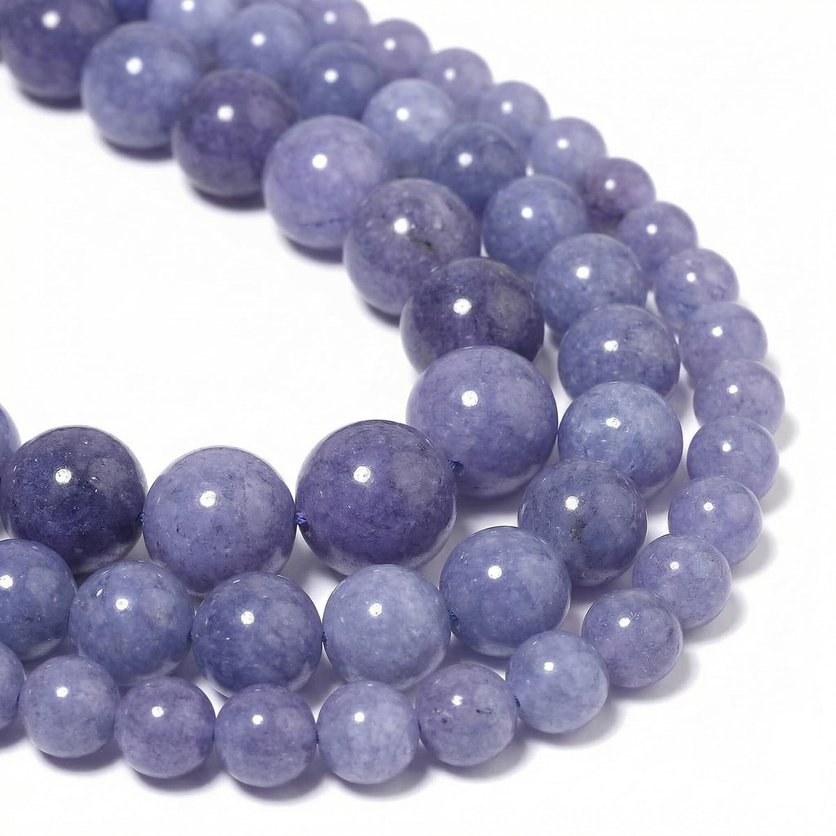 Yochus 45pcs Blue Angelite Stone Beads，8mm Healing Power Natural Stone Round Loose Beads for Jewelry Making Earring Necklace DIY Crafts