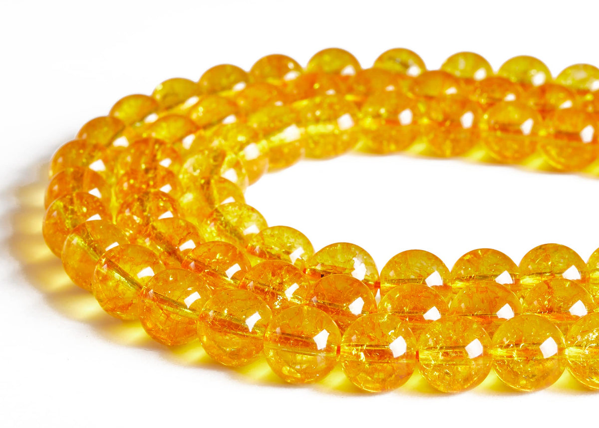 100pcs 6mm Citrine Beads Natural Gemstone Beads Round Loose Beads for Jewelry Making