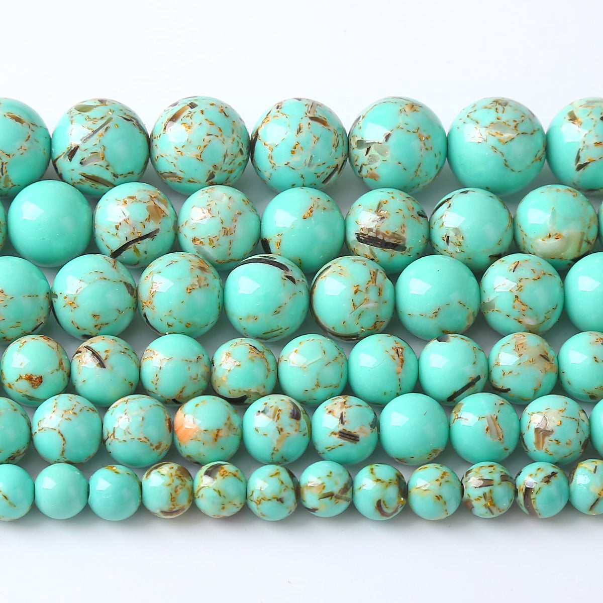 4MM 86PCS Peacock Blue Shell Turquoise Spacer Loose Beads for Jewelry Making DIY Bracelet Necklace
