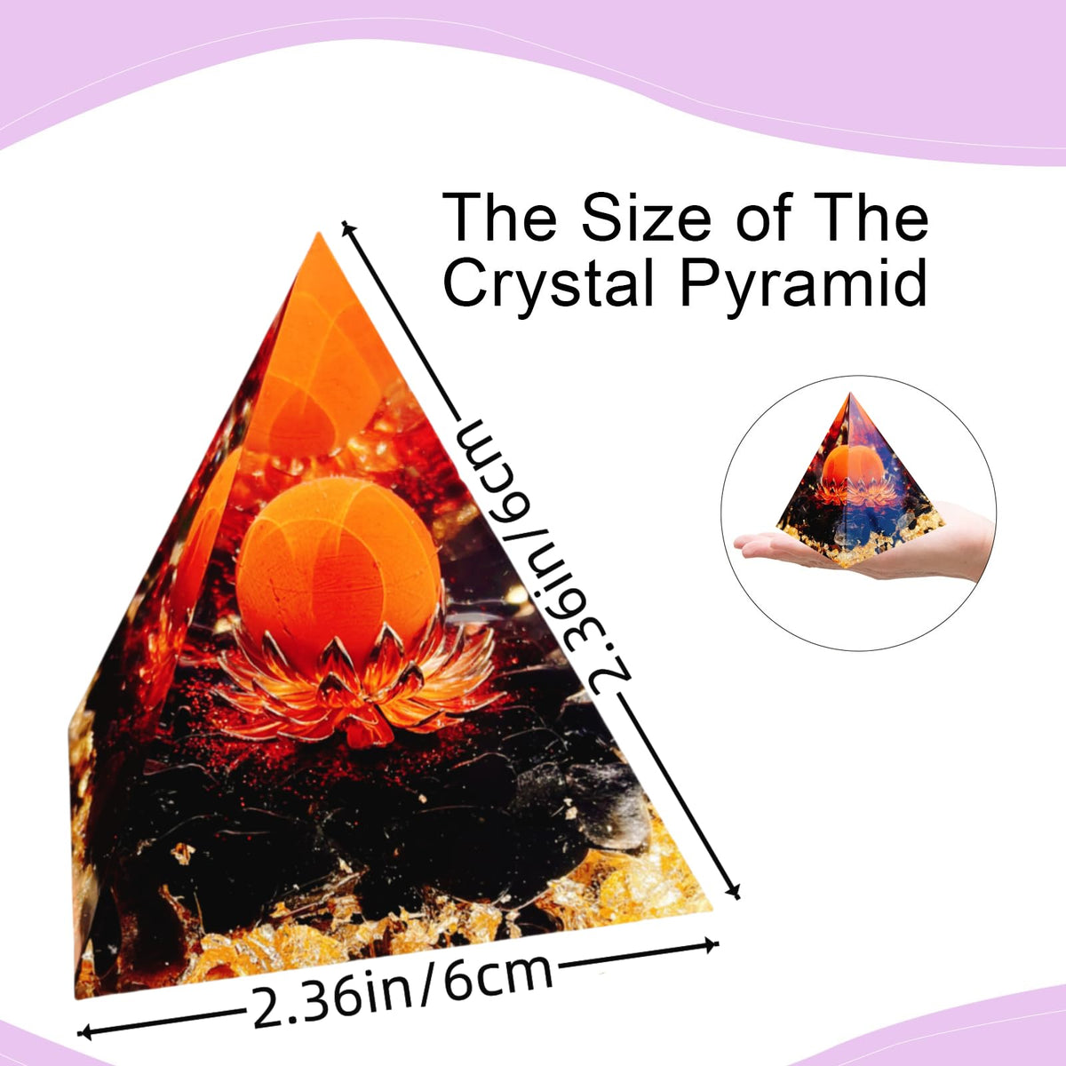 Saefheled The Flower of Life Orgone Pyramid,Natural Energy Obsidian&Rainbow Stone Orgonite Crystal Healing Pyramid,for Reduce Stress, Balance Chakra,Meditation Attract Luck,Accumulate Wealth&Health
