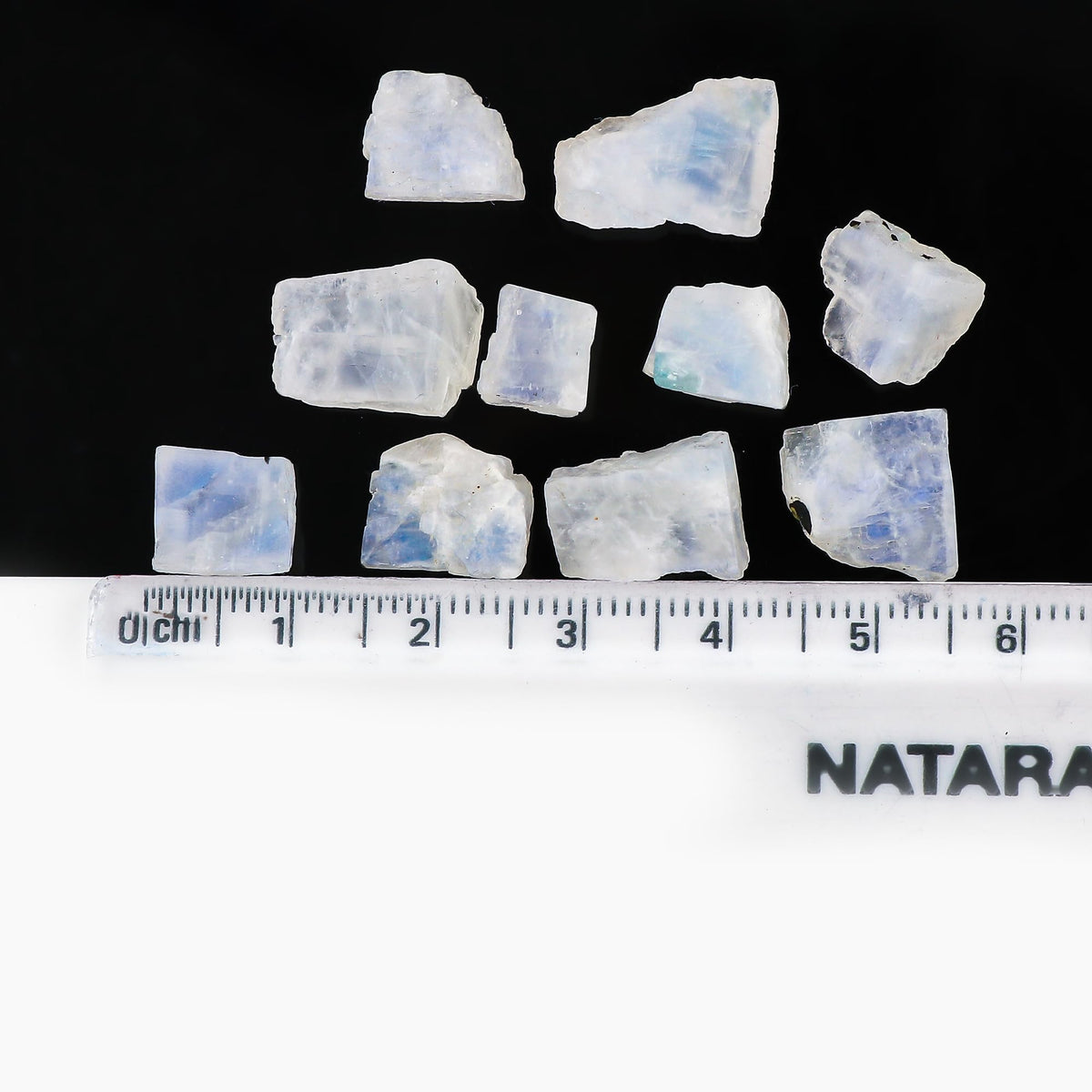 Gemkora 10pcs Natural Rainbow Moonstone Rough Gemstone, Raw Crystals, Moonstone Rock, Jewelry Making Supplies, Chakra Healing Crafts & DIY Stone (12-18 mm)
